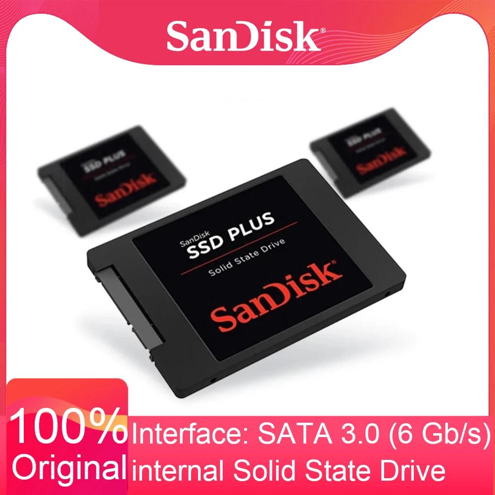 100%  SanDisk SSD PLUS 240GB 480GB SSD, SATAIII  ָ Ʈ ̺, 1TB 2TB ϵ ̺, HD ũ, 2.5 ġ Ʈ ǻͿ